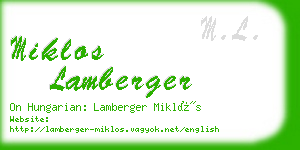 miklos lamberger business card